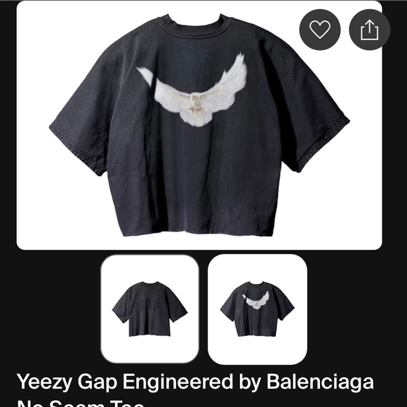 Yeezy Gap Engineered by Balenciaga Dove 3/4 Sleeve L Black - Picture 1 of 5